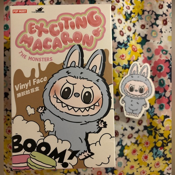 Pop mart Macaron Labubu Sea Salt Coconut Vinyl Plush Pendant Keychain - Picture 2 of 6